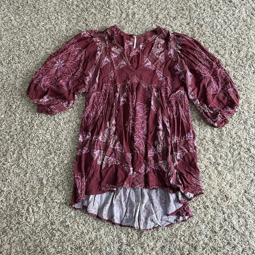 FREE PEOPLE Girl Talk Tunic In Pink